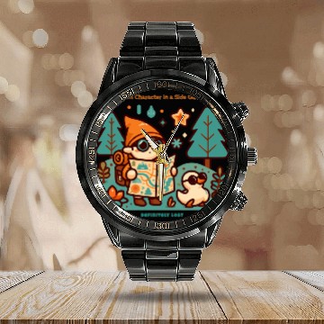 Discover Main Character in a Side Quest Calendar Steel Band Watch