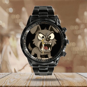 Discover "Funny Angry Dog – Fierce & Hilarious Art Calendar Steel Band Watch