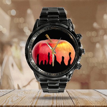 Discover Melting Apple Surreal Art Design Calendar Steel Band Watch
