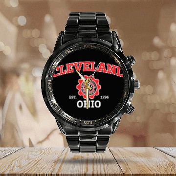 Discover Cleveland Ohio Pride - Hometown Ohio Calendar Steel Band Watch
