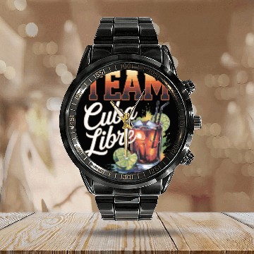 Discover Cocktail Bartender Team Cuba Libre Calendar Steel Band Watch