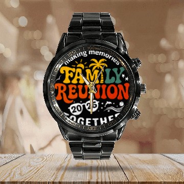 Discover Family Reunion 2025 Matching Group Vacation Calendar Steel Band Watch