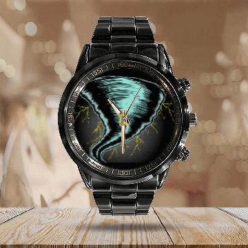 Discover Tornado Storm Chaser Weather Meteorologist Tornado Calendar Steel Band Watch