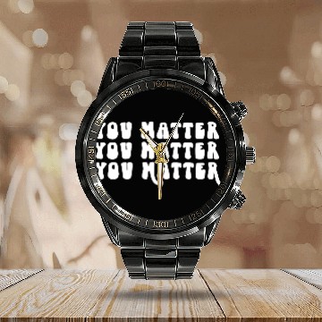 Discover You Matter Positive Affirmation Motivation Calendar Steel Band Watch