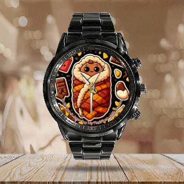 Discover Self Care Is Ignoring My Problems with Snacks Calendar Steel Band Watch