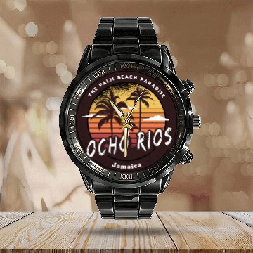 Discover Ocho Rios Jamaica - Tropical Paradise Calendar Steel Band Watch