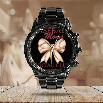 Discover Baseball Moms Soociial Clubb – Game Day Design Calendar Steel Band Watch
