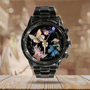 Discover Butterfly beauty and nature  D83E DD8B Calendar Steel Band Watch