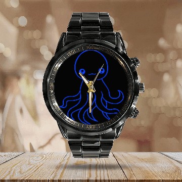 Discover Octopus squid tentacle cephalopod cute sweet comic Calendar Steel Band Watch