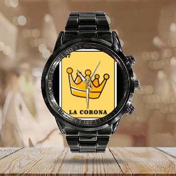 Discover Mexican Lottery Card La Corona Calendar Steel Band Watch