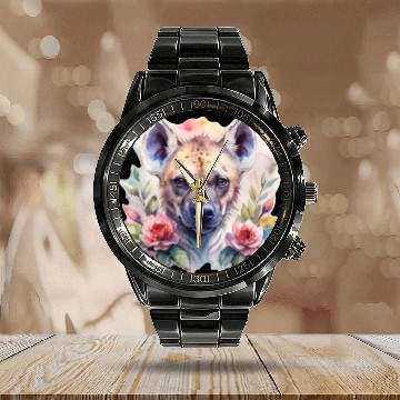 Discover Sage the Blooming Hyena Calendar Steel Band Watch