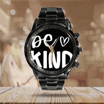Discover Be Kind Positive Message Design Calendar Steel Band Watch