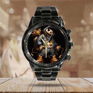 Discover Scare Swag – Hooded Harvest Hustler Calendar Steel Band Watch