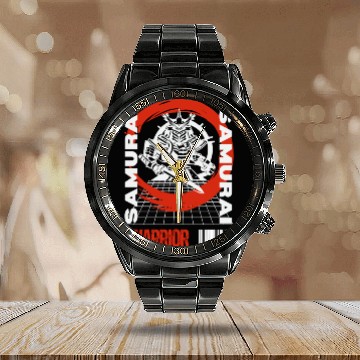 Discover Epic Samurai Warrior Calendar Steel Band Watch