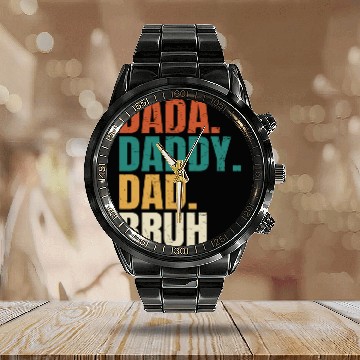 Discover Dada Daddy Dad Bruh Fathers Day Funny Dad Bruh Calendar Steel Band Watch