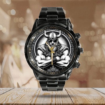 Discover Viking Warrior Man Odin Thor Norman Walhalla Calendar Steel Band Watch