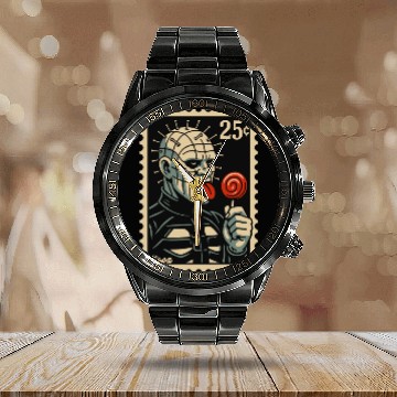 Discover stamp of a horror lollipop licker raising hell Calendar Steel Band Watch
