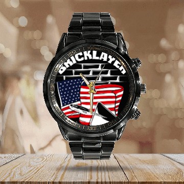 Discover Bricklayer American Pride Flag Design Calendar Steel Band Watch