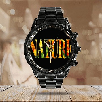 Discover Nature Marigold Flower Calendar Steel Band Watch