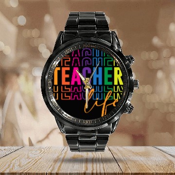 Discover Teacher Life Calendar Steel Band Watch
