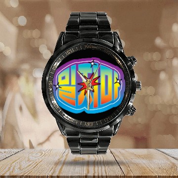 Discover “Don’t Push” in Korean Hangul Typography 1 Calendar Steel Band Watch
