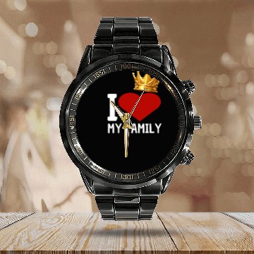 Discover I love my family Calendar Steel Band Watch