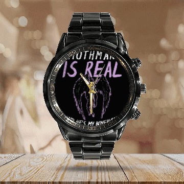 Discover Mothman Is My Boyfriend For Cryptid Lover Calendar Steel Band Watch