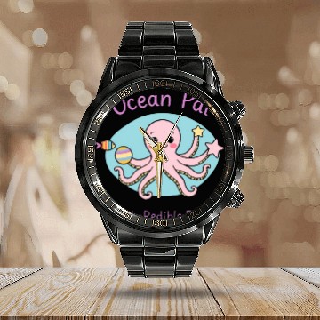 Discover Octopus Splash Party Calendar Steel Band Watch