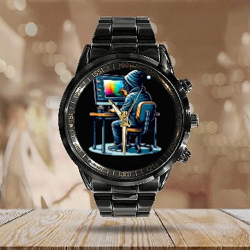 Discover Editing Hacker - Creative in the Tunnel Calendar Steel Band Watch