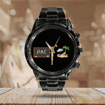 Discover Special Education Teacher First Teach Then Beach Calendar Steel Band Watch