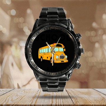 Discover Welcome Back to School Bus Calendar Steel Band Watch