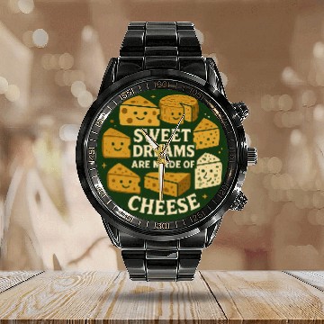 Discover Sweet Dreams are Made of Cheese Calendar Steel Band Watch