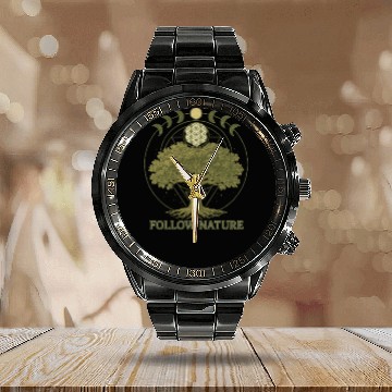 Discover Follow Nature Tree of Life Calendar Steel Band Watch