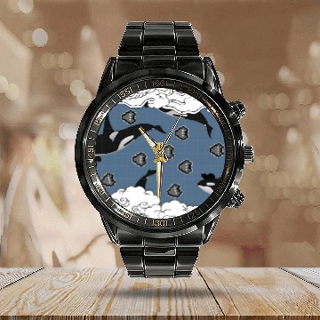 Discover Orca Galaxy Patrol Calendar Steel Band Watch
