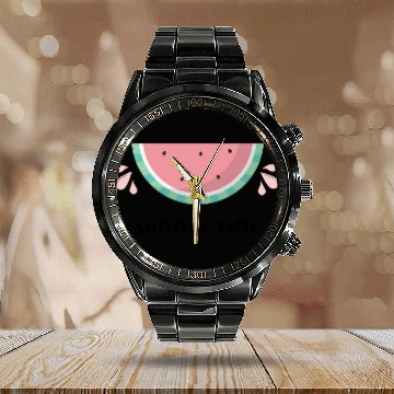 Discover watermelon Summer Vibes Kids Calendar Steel Band Watch Design