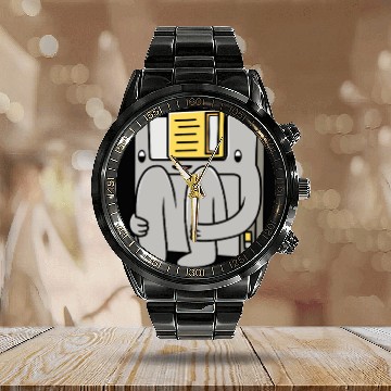 Discover Computer Disc Floppy Disk Calendar Steel Band Watch