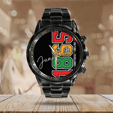 Discover 1865 Juneteenth Calendar Steel Band Watch