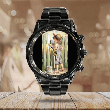 Discover a vintage inspired charcoal and colored Gnkjj Calendar Steel Band Watch