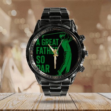 Discover Witty Golf Dad Pun Fathers Day Themed Design Calendar Steel Band Watch