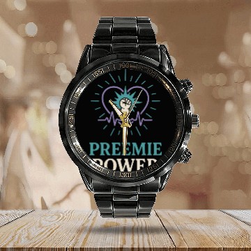 Discover NICU Parent Pride Preemie Warrior Neonatal Calendar Steel Band Watch