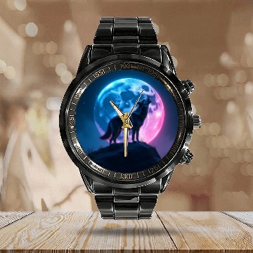 Discover Howl of the Neon Moon Calendar Steel Band Watch