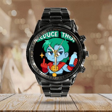 Discover Chibi Style Captain Planet Reduce This!Design Calendar Steel Band Watch