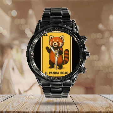 Discover EL PANDA ROJO - THE RED PANDA - LA LOTERÍA Calendar Steel Band Watch