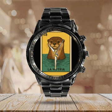 Discover LA NUTRIA - THE OTTER - LA LOTERÍA Calendar Steel Band Watch