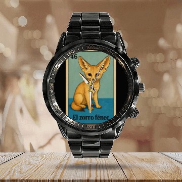 Discover EL ZORRO FÉNEC - THE FENNEC FOX - LA LOTERÍA Calendar Steel Band Watch
