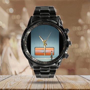 Discover Subway Wall Window Calendar Steel Band Watch