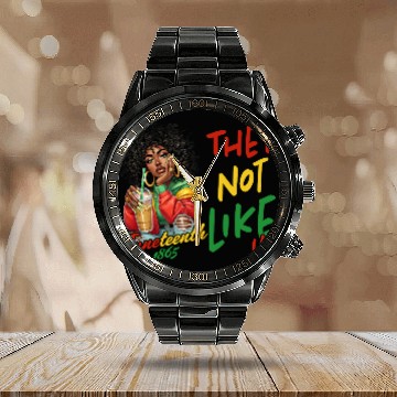 Discover Juneteenth They not like us Calendar Steel Band Watch