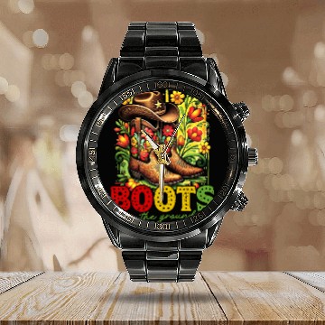 Discover Juneteenth Boots on the ground Calendar Steel Band Watch
