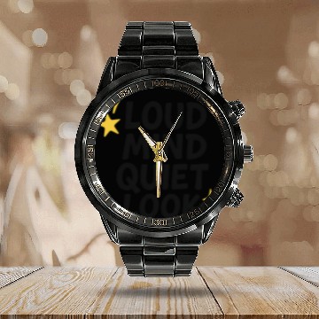 Discover Loud Mind Quiet Look | Minimalist Streetwear Calendar Steel Band Watch