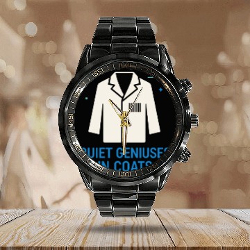 Discover Clinical Lab Tech Diagnostic Science Data Nerd Calendar Steel Band Watch